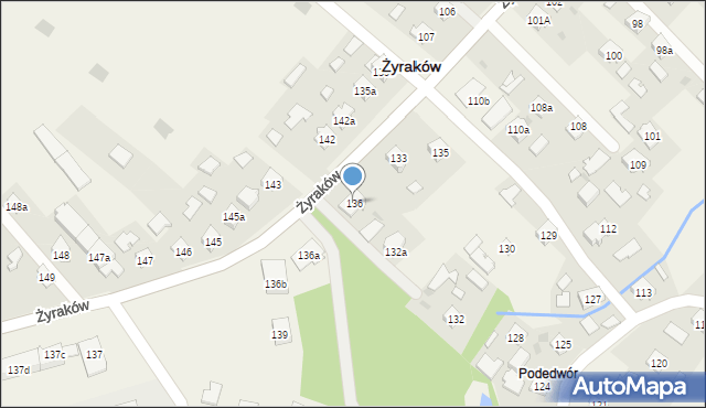 Żyraków, Żyraków, 136, mapa Żyraków