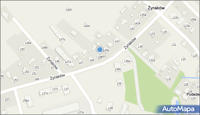 Żyraków, Żyraków, 145, mapa Żyraków