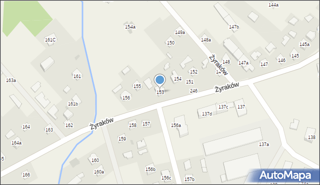 Żyraków, Żyraków, 153, mapa Żyraków