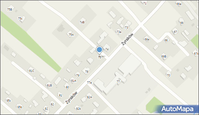Żyraków, Żyraków, 75, mapa Żyraków
