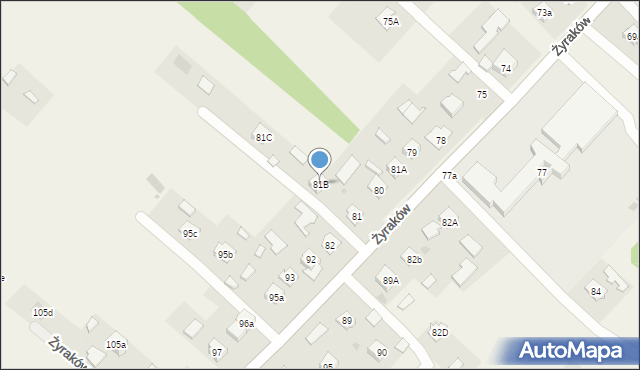 Żyraków, Żyraków, 81B, mapa Żyraków