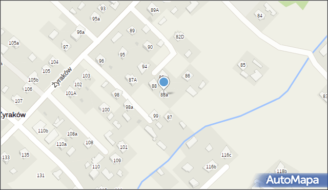 Żyraków, Żyraków, 88a, mapa Żyraków