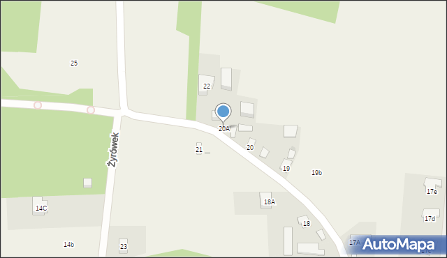Żyrówek, Żyrówek, 20A, mapa Żyrówek