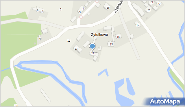 Żytelkowo, Żytelkowo, 14, mapa Żytelkowo