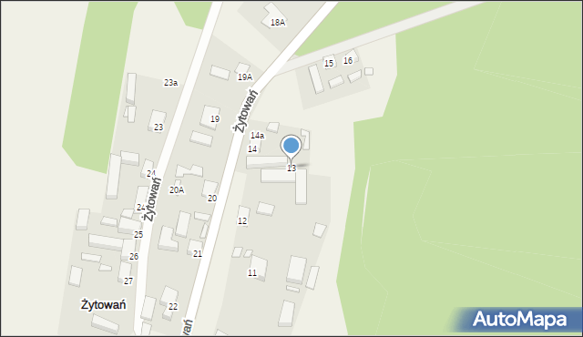 Żytowań, Żytowań, 13, mapa Żytowań