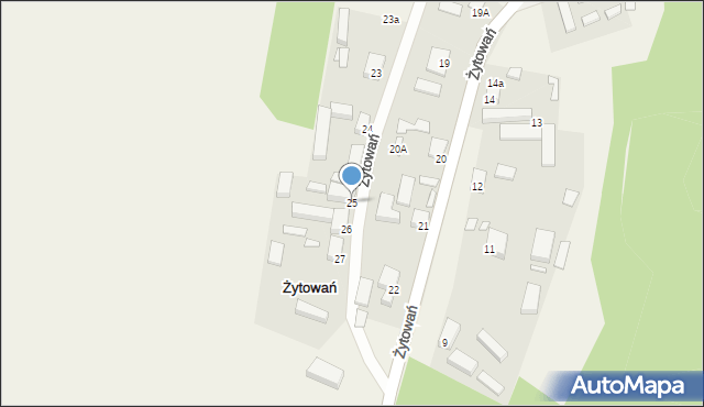 Żytowań, Żytowań, 25, mapa Żytowań