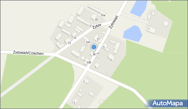 Żytowań, Żytowań, 34, mapa Żytowań