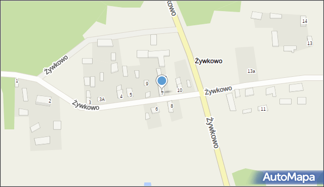 Żywkowo, Żywkowo, 7, mapa Żywkowo