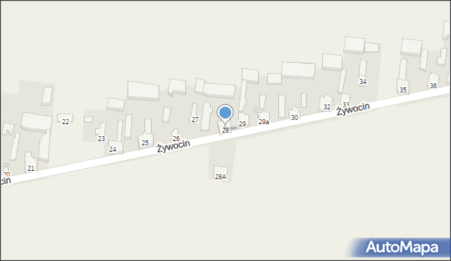 Żywocin, Żywocin, 28, mapa Żywocin