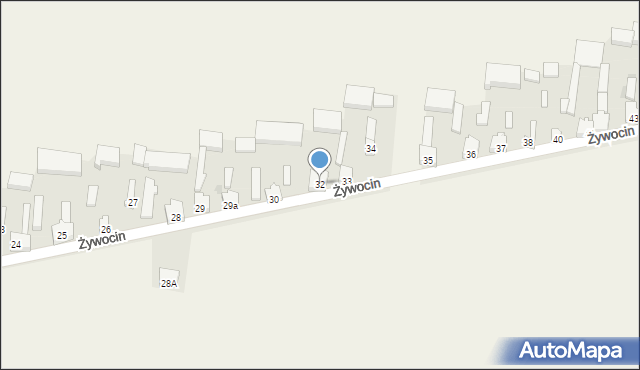 Żywocin, Żywocin, 32, mapa Żywocin