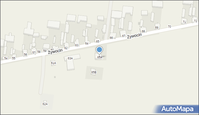 Żywocin, Żywocin, 65A, mapa Żywocin