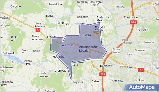 gmina Aleksandrów Łódzki - powiat zgierski na mapie Targeo