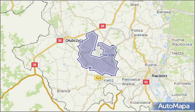 gmina Baborów - powiat głubczycki na mapie Targeo