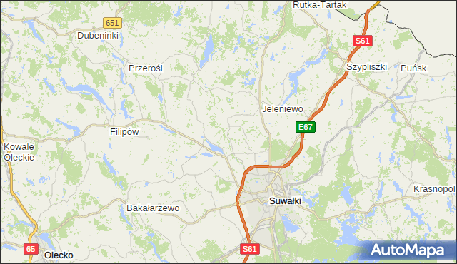 gmina Bakałarzewo - powiat suwalski na mapie Targeo