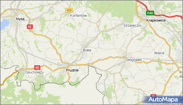 gmina Biała - powiat prudnicki na mapie Targeo