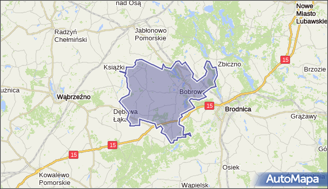 gmina Bobrowo - powiat brodnicki na mapie Targeo