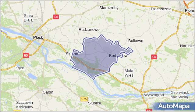 gmina Bodzanów - powiat płocki na mapie Targeo