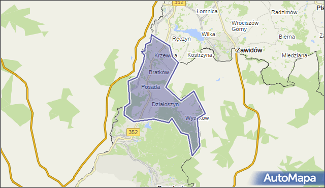 gmina Bogatynia - powiat zgorzelecki na mapie Targeo