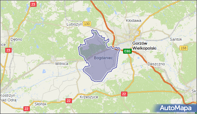 gmina Bogdaniec - powiat gorzowski na mapie Targeo