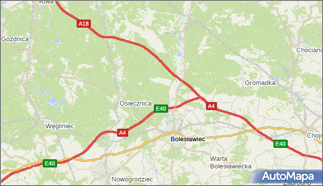 gmina Bolesławiec - powiat bolesławiecki na mapie Targeo