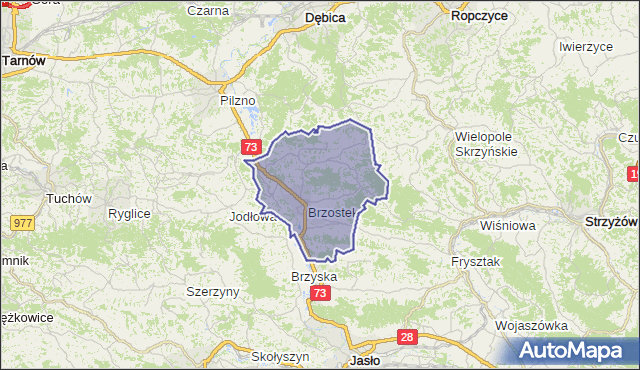 gmina Brzostek - powiat dębicki na mapie Targeo