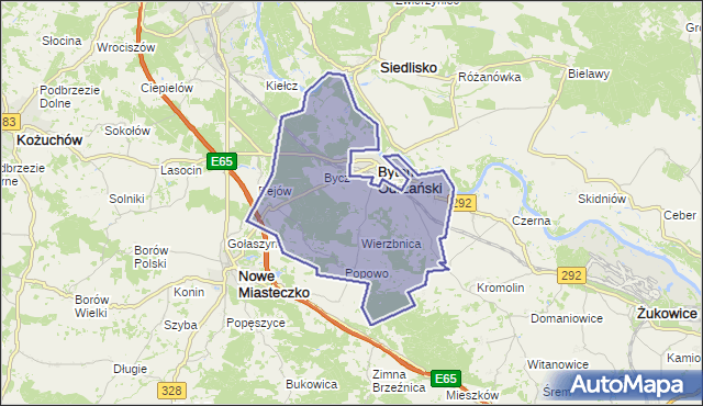 gmina Bytom Odrzański - powiat nowosolski na mapie Targeo