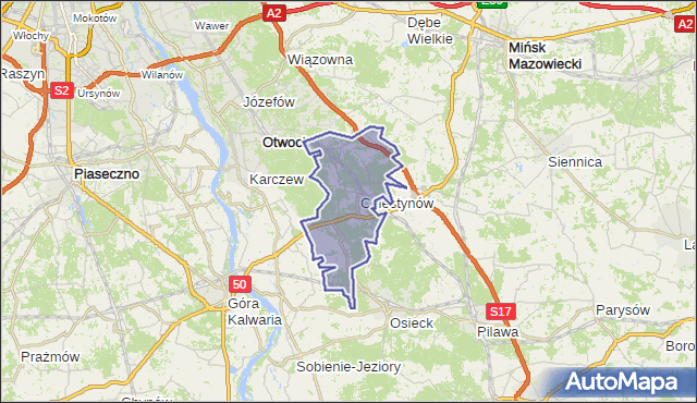 gmina Celestynów - powiat otwocki na mapie Targeo