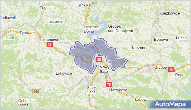 gmina Chełmiec - powiat nowosądecki na mapie Targeo