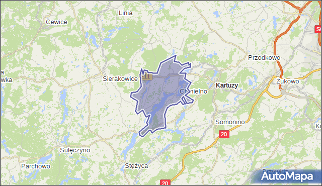 gmina Chmielno - powiat kartuski na mapie Targeo