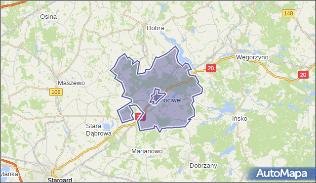 gmina Chociwel - powiat stargardzki na mapie Targeo