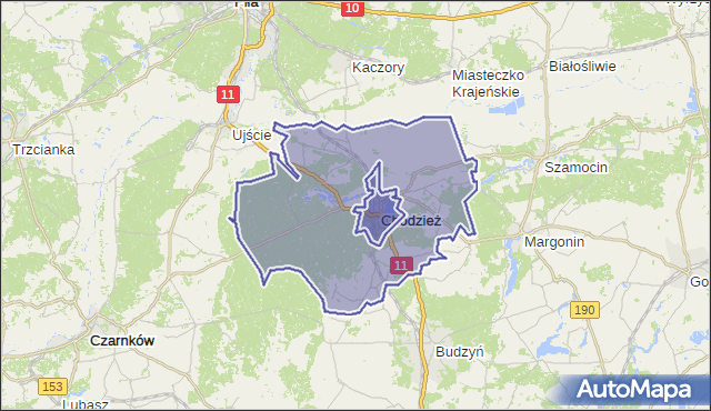 gmina Chodzież - powiat chodzieski na mapie Targeo