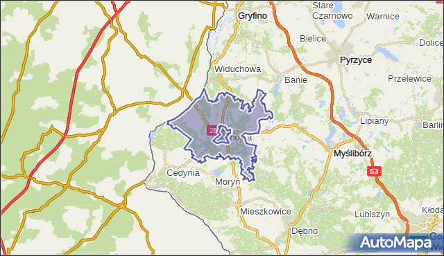 gmina Chojna - powiat gryfiński na mapie Targeo