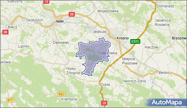 gmina Chorkówka - powiat krośnieński na mapie Targeo
