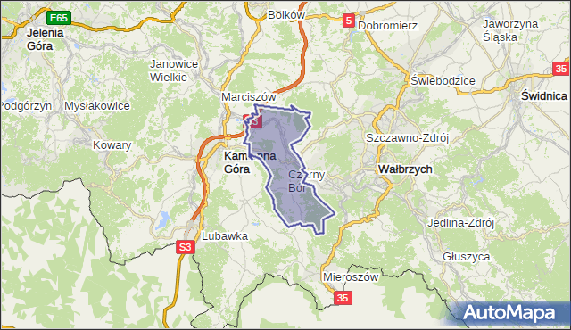 gmina Czarny Bór - powiat wałbrzyski na mapie Targeo
