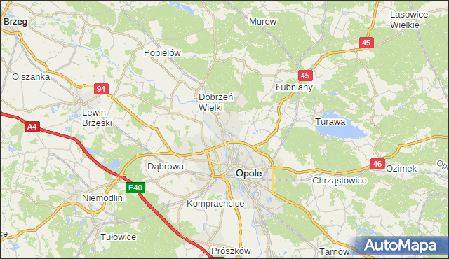 gmina Dąbrowa - powiat opolski na mapie Targeo