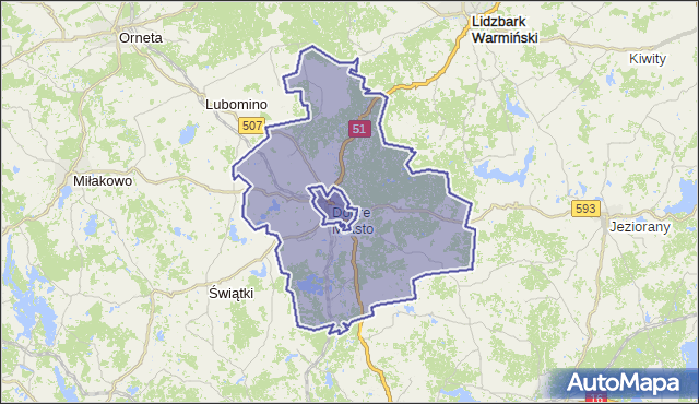 gmina Dobre Miasto - powiat olsztyński na mapie Targeo