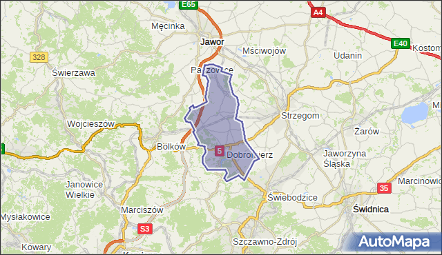 gmina Dobromierz - powiat świdnicki na mapie Targeo