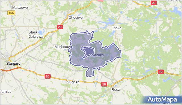 gmina Dobrzany - powiat stargardzki na mapie Targeo