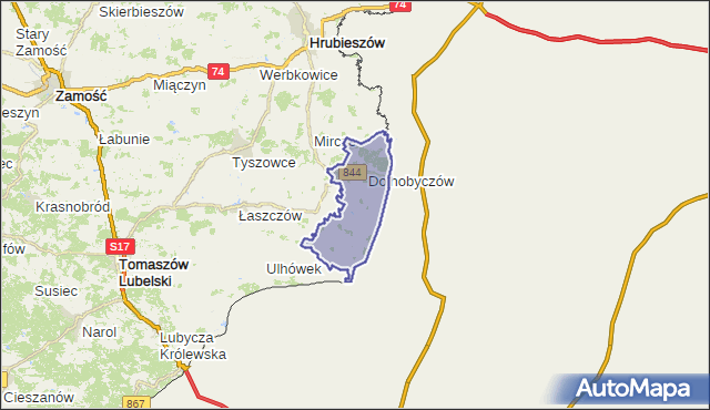gmina Dołhobyczów - powiat hrubieszowski na mapie Targeo