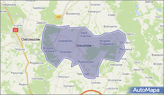 gmina Doruchów - powiat ostrzeszowski na mapie Targeo
