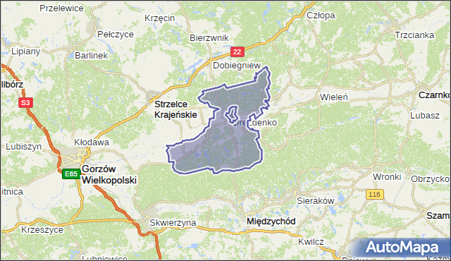 gmina Drezdenko - powiat strzelecko-drezdenecki na mapie Targeo