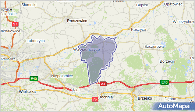 gmina Drwinia - powiat bocheński na mapie Targeo