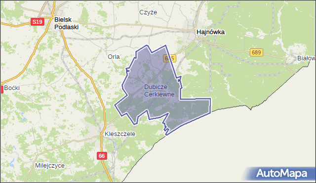 gmina Dubicze Cerkiewne - powiat hajnowski na mapie Targeo