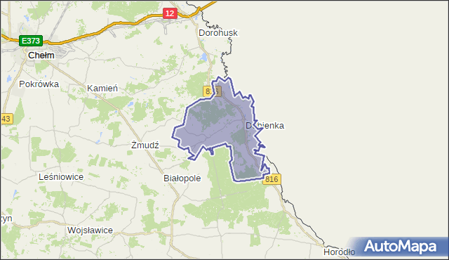 gmina Dubienka - powiat chełmski na mapie Targeo