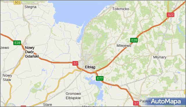 gmina Elbląg - powiat Elbląg na mapie Targeo
