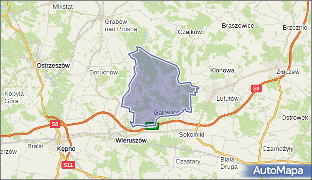 gmina Galewice - powiat wieruszowski na mapie Targeo