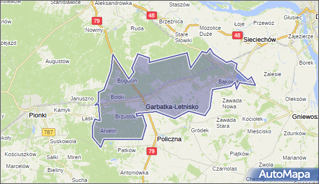 gmina Garbatka-Letnisko - powiat kozienicki na mapie Targeo