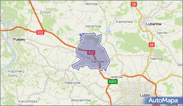 gmina Garbów - powiat lubelski na mapie Targeo