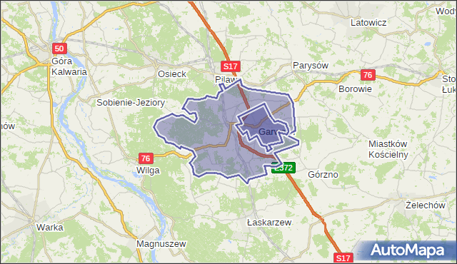 gmina Garwolin - powiat garwoliński na mapie Targeo