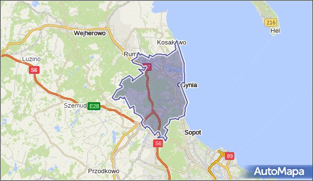 gmina Gdynia - powiat Gdynia na mapie Targeo